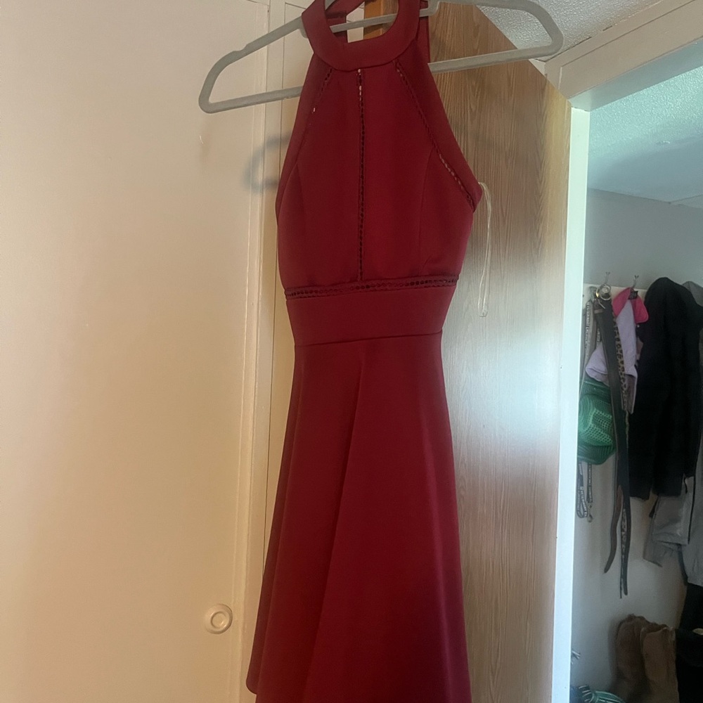 Altar'd State Red Halter Mini Sundress